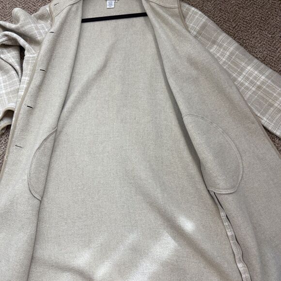 Coldwater Creek Women’s Long Plaid Button Jacket Wool Blend Oversized Women’s S - Picture 13 of 13